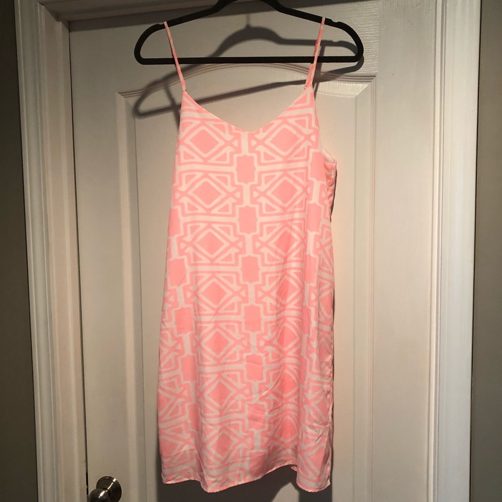 Alya pink and white spaghetti strap dress!